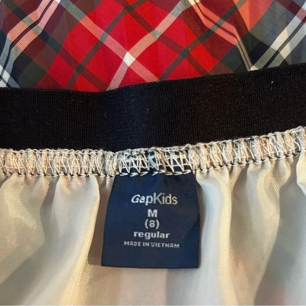 GAP Red and Black Plaid Pleated Skirt